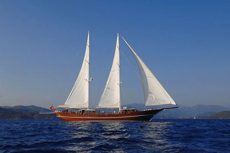 a sailboat on the water aboard MARE NOSTRUM Yacht for Sale
