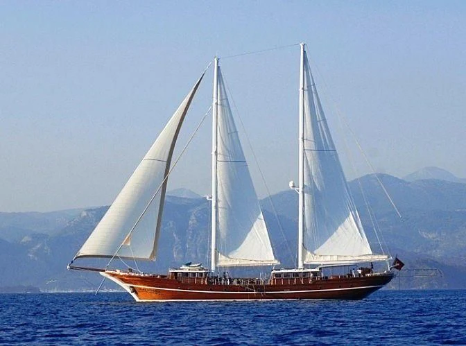 a sailboat on the water aboard MARE NOSTRUM Yacht for Sale