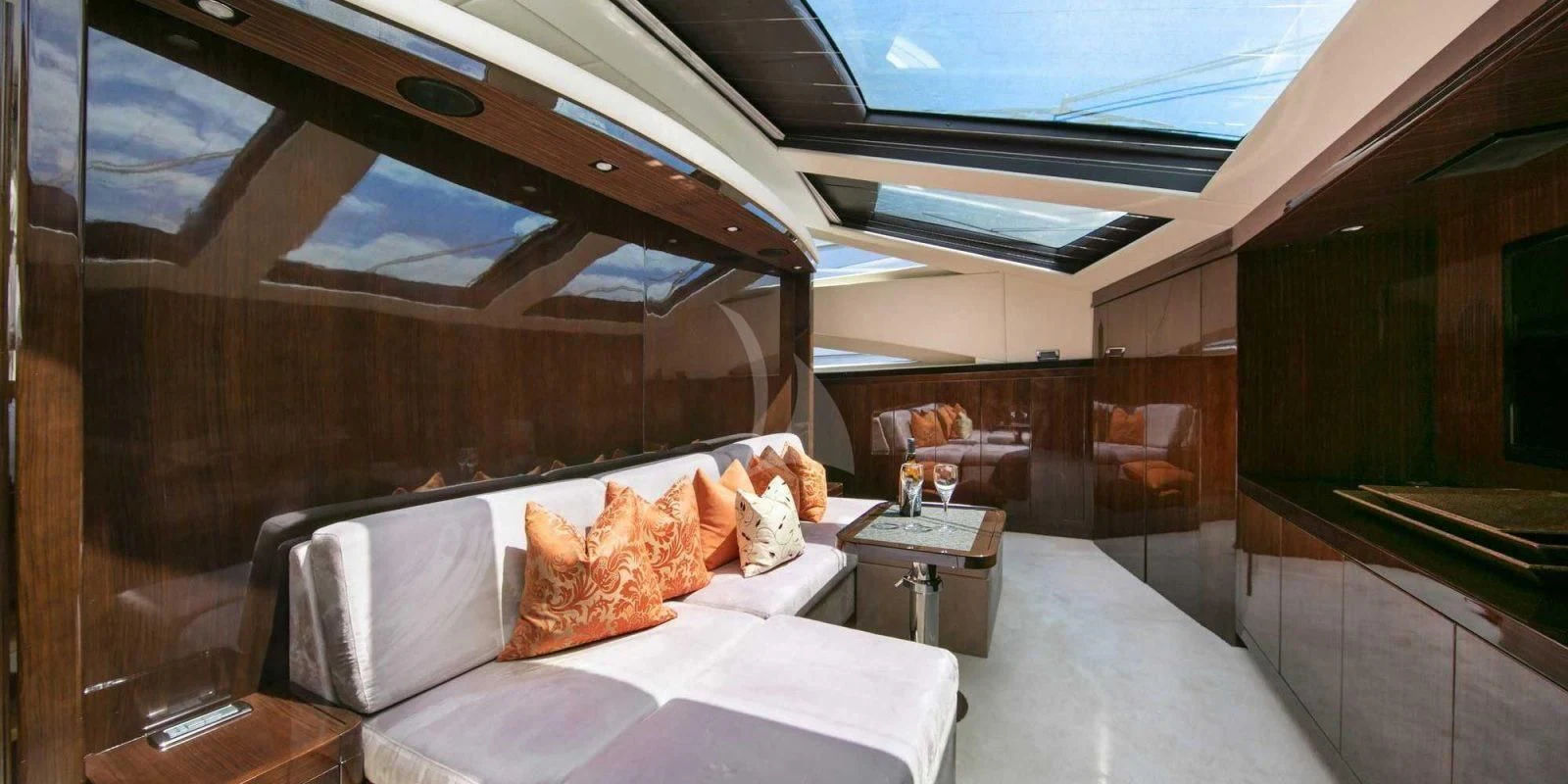 inside of a train aboard ATHOS Yacht for Sale