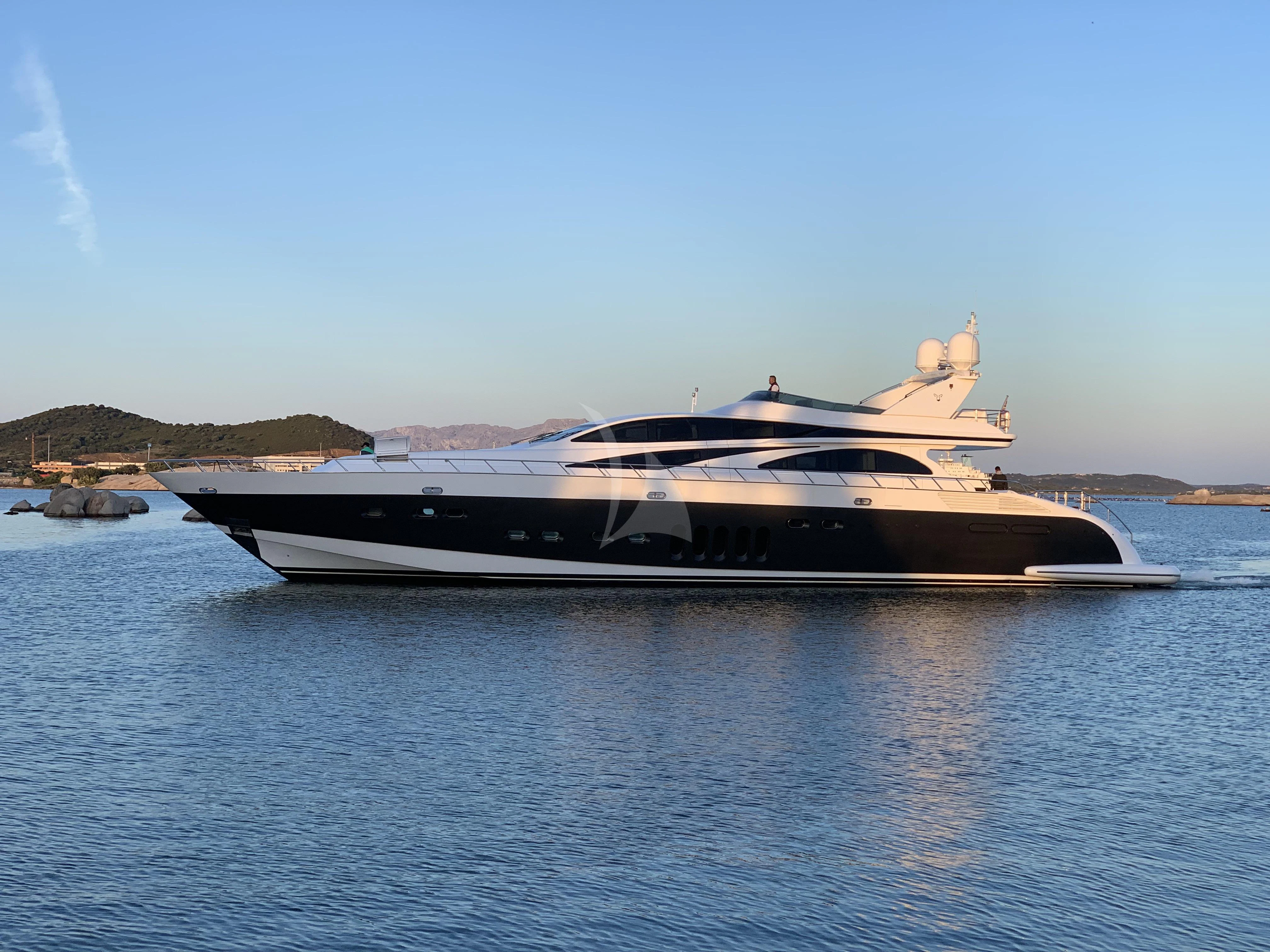 a yacht on the water aboard ATHOS Yacht for Sale