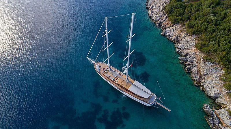 a boat in the water aboard HIC SALTA Yacht for Sale