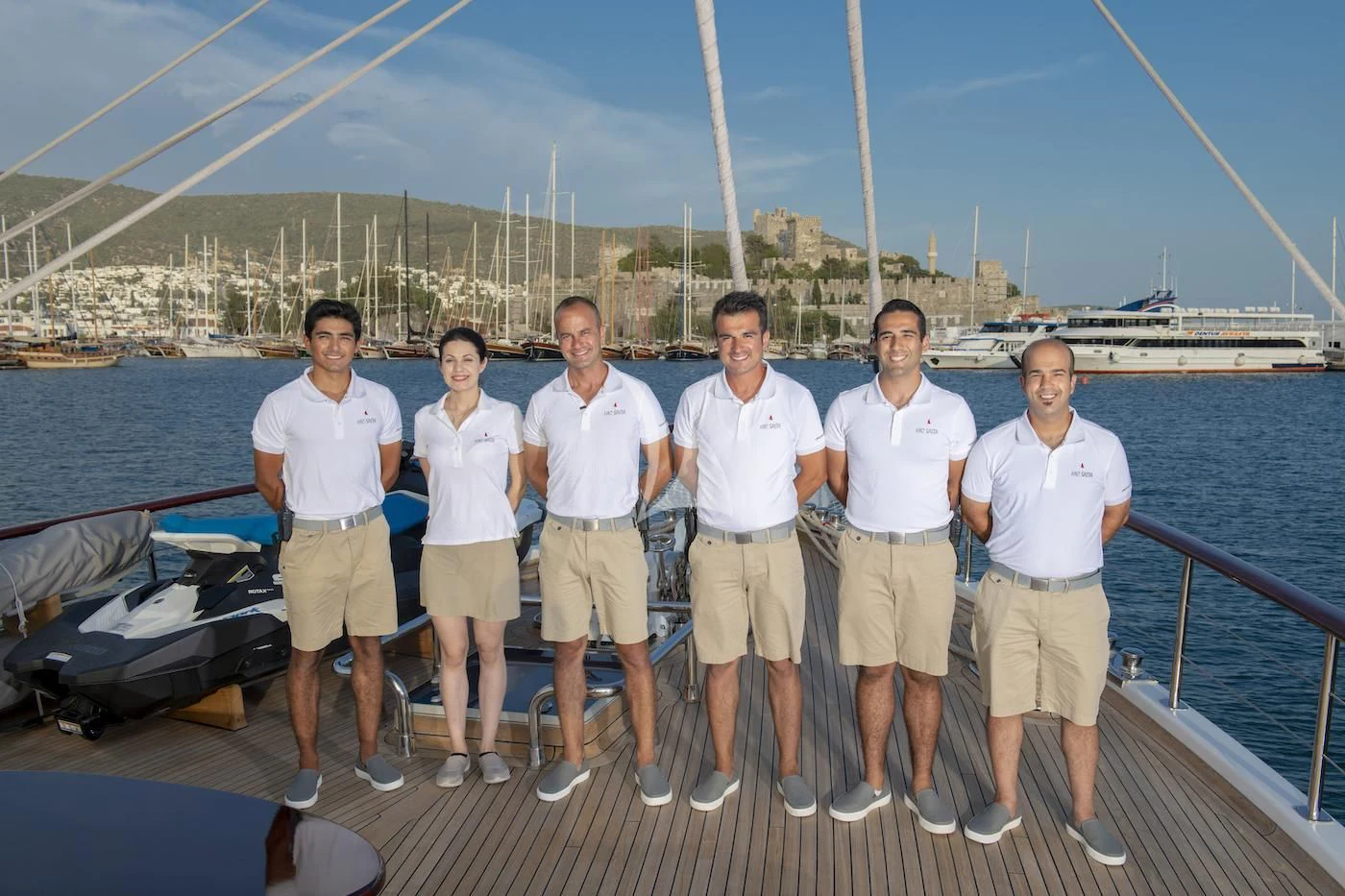 a group of people on a boat aboard HIC SALTA Yacht for Sale