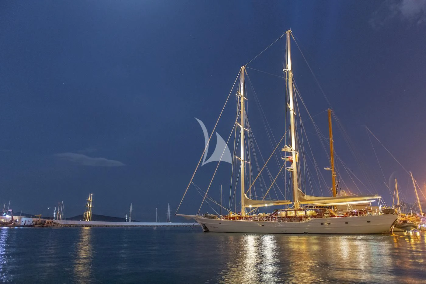 a large sailboat on the water aboard HIC SALTA Yacht for Sale