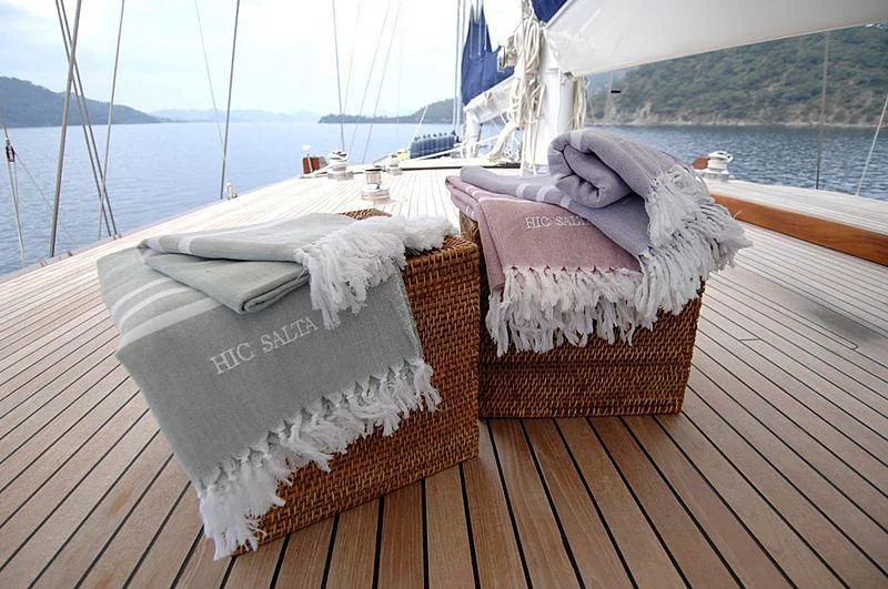 a towel on a boat aboard HIC SALTA Yacht for Sale