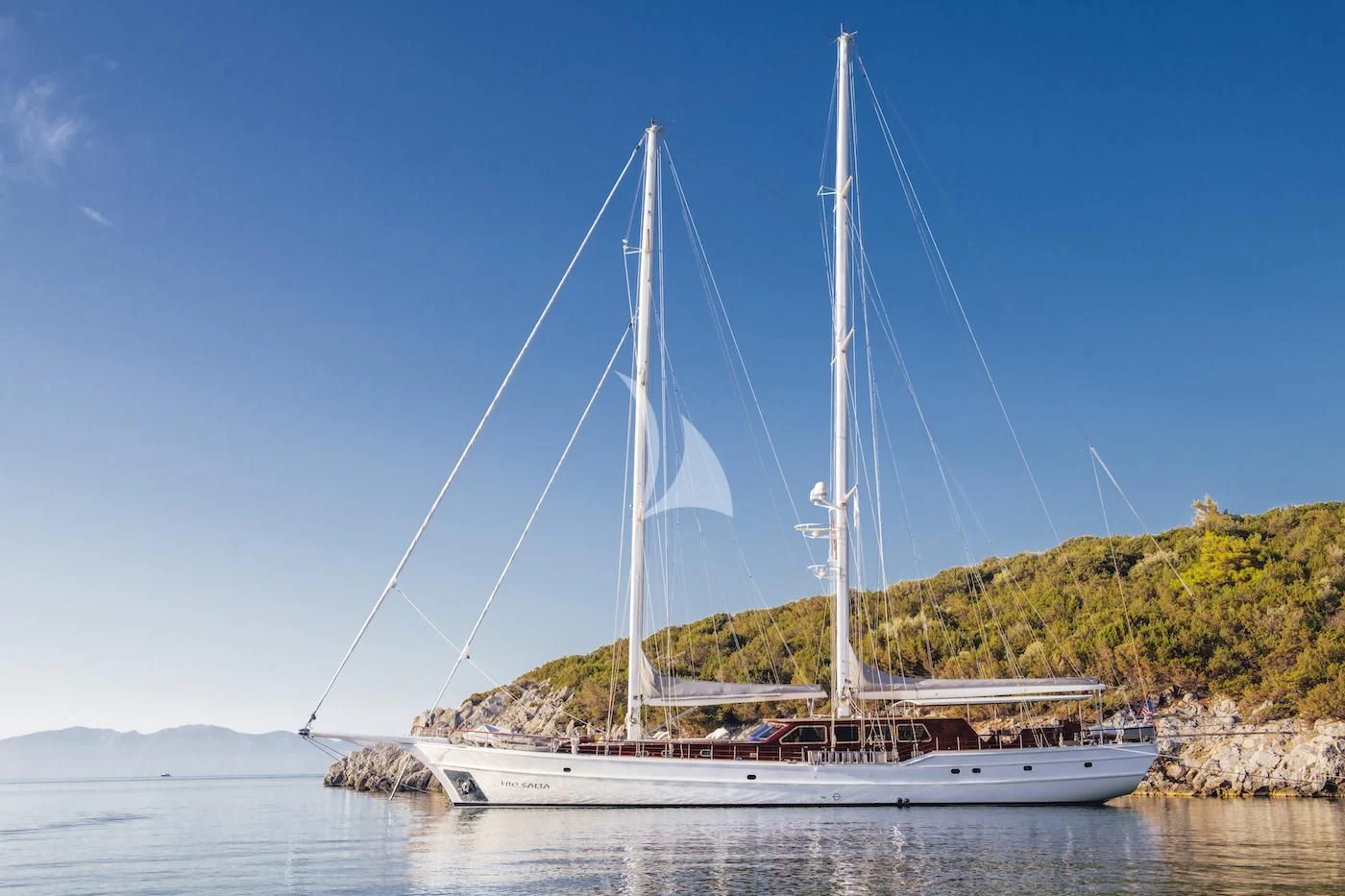 a boat on the water aboard HIC SALTA Yacht for Sale