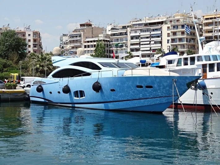 a boat in the water aboard CODE Yacht for Sale