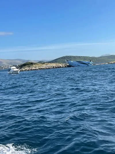 a boat in the water aboard CODE Yacht for Sale