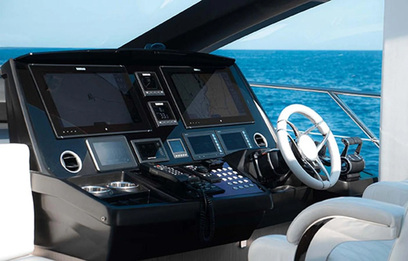 the cockpit of a plane aboard VALERIA Yacht for Sale