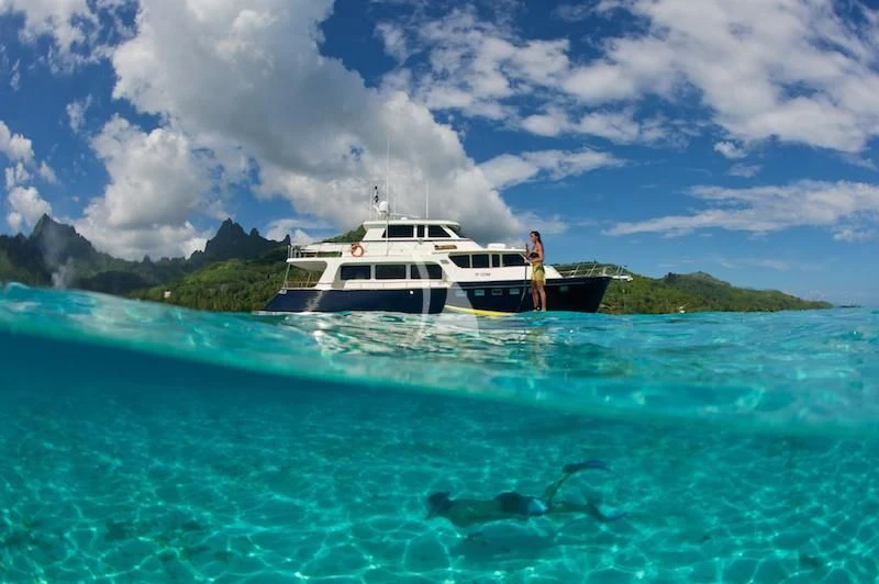 a boat in the water aboard MISS KULANI Yacht for Charter