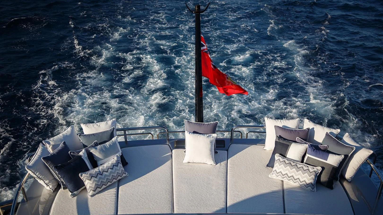 a flag on a boat aboard LADY VICTORIA Yacht for Sale