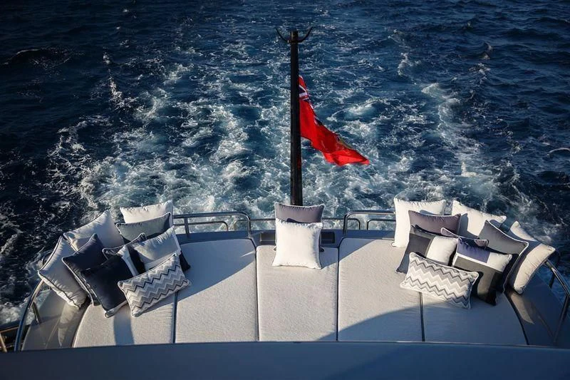 a flag on a boat aboard LADY VICTORIA Yacht for Sale