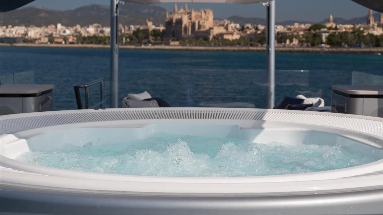 a person lying on a boat aboard LADY VICTORIA Yacht for Sale