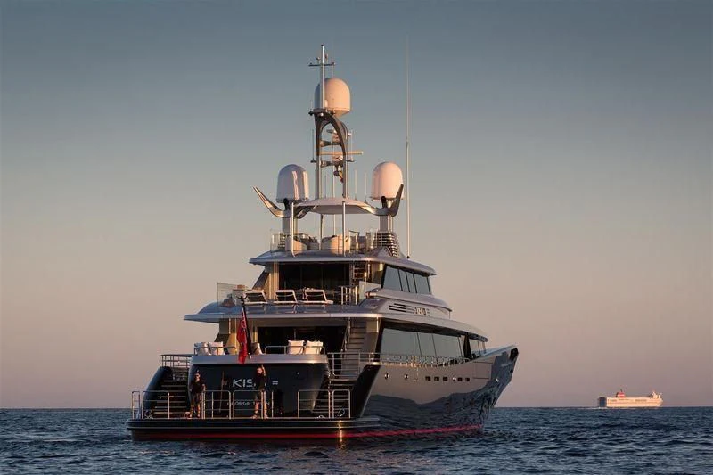 a large boat in the water aboard LADY VICTORIA Yacht for Sale