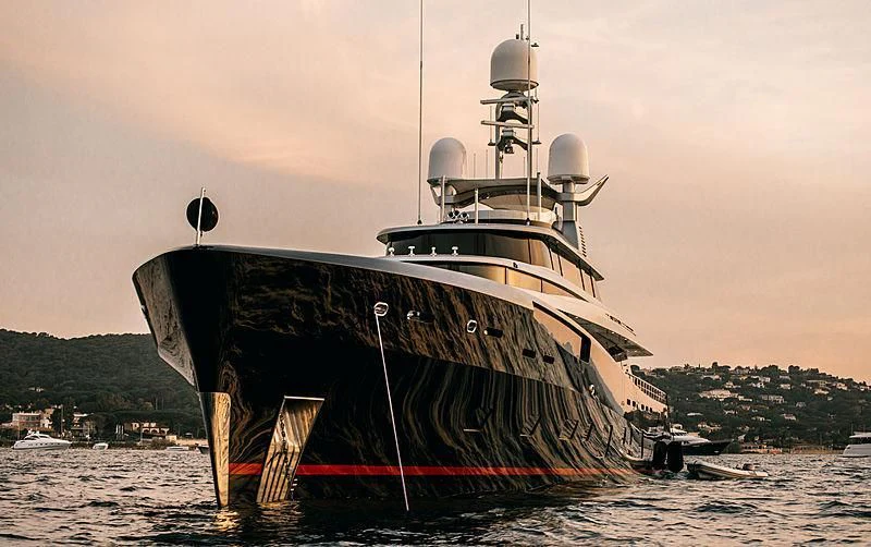 a large ship on the water aboard LADY VICTORIA Yacht for Sale
