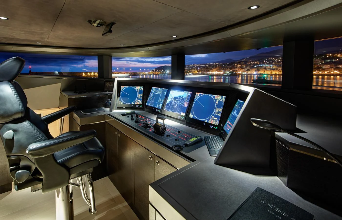 a room with many screens aboard LADY VICTORIA Yacht for Sale