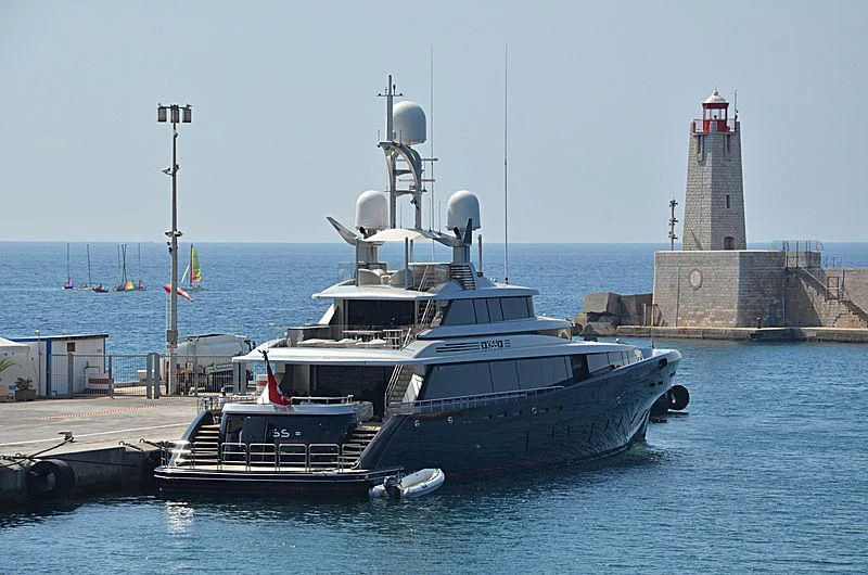 a boat in the water aboard LADY VICTORIA Yacht for Sale