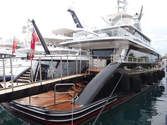 a large boat docked aboard LADY VICTORIA Yacht for Sale