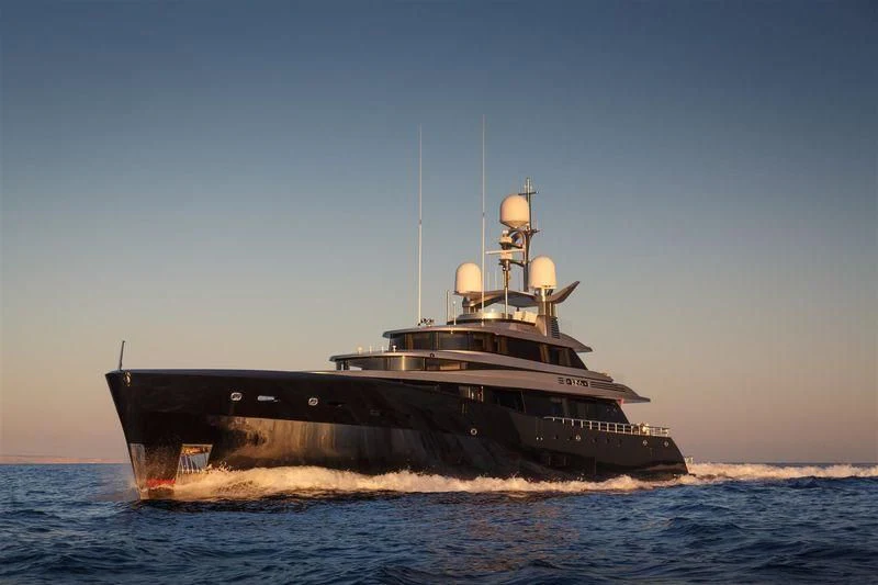 a large ship in the water aboard LADY VICTORIA Yacht for Sale