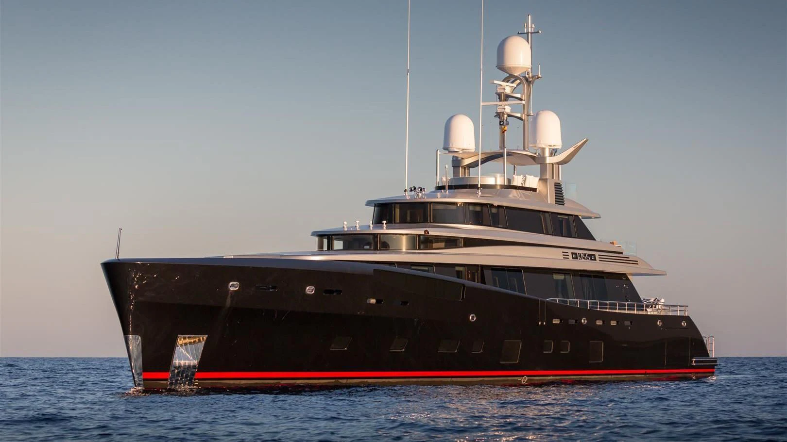 a large ship in the water aboard LADY VICTORIA Yacht for Sale
