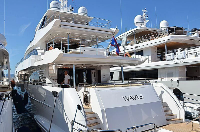 a boat docked at a pier aboard ALINA MARIA II Yacht for Sale