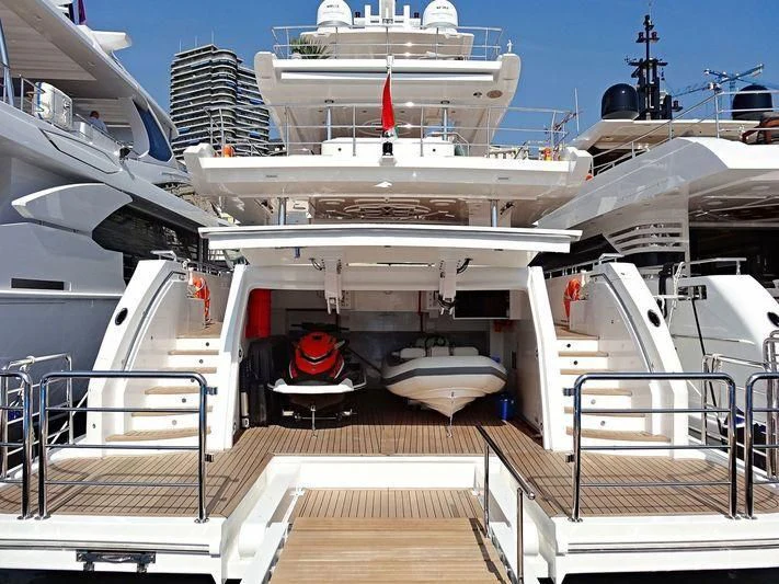 a large cruise ship docked aboard ALINA MARIA II Yacht for Sale
