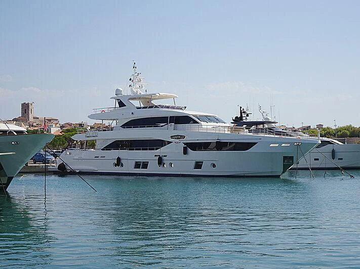 a white yacht in the water aboard ALINA MARIA II Yacht for Sale