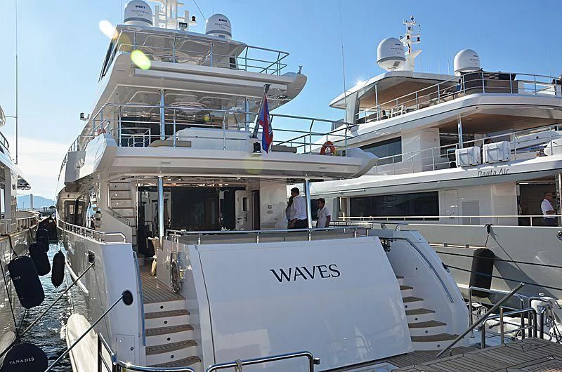 a boat docked at a pier aboard ALINA MARIA II Yacht for Sale