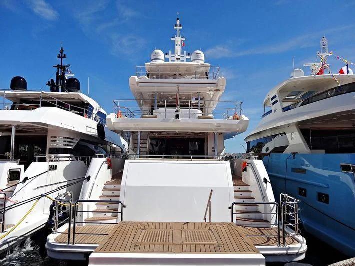 a group of boats docked aboard ALINA MARIA II Yacht for Sale