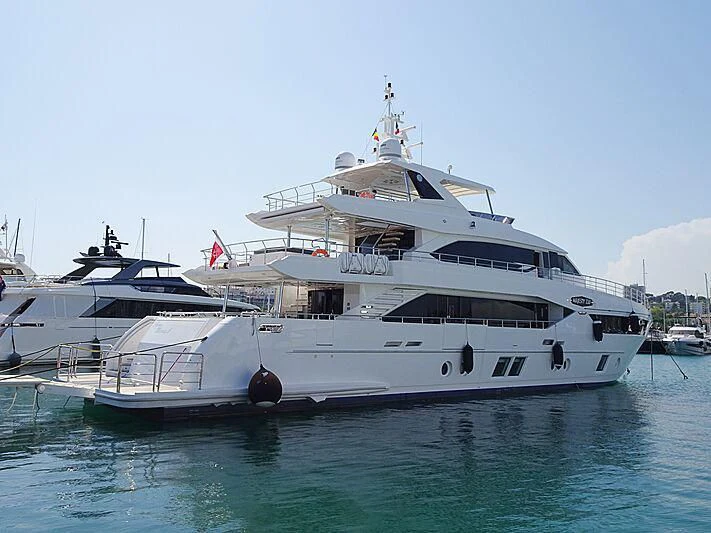 a large white boat in the water aboard ALINA MARIA II Yacht for Sale