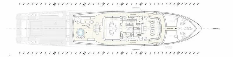diagram, engineering drawing aboard OCEAN'S FOUR Yacht for Sale