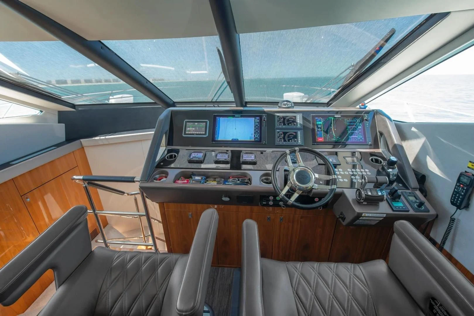 inside of a vehicle aboard LIQUIDITY Yacht for Sale