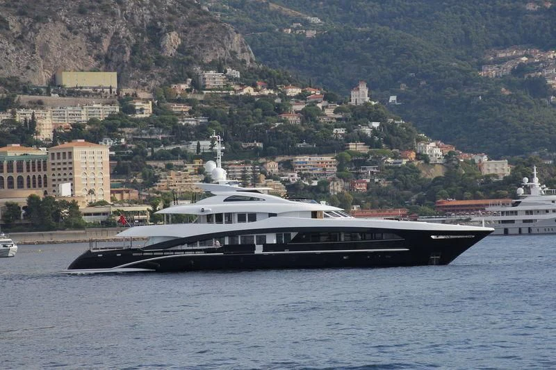 a large ship in the water aboard ROCKET Yacht for Sale
