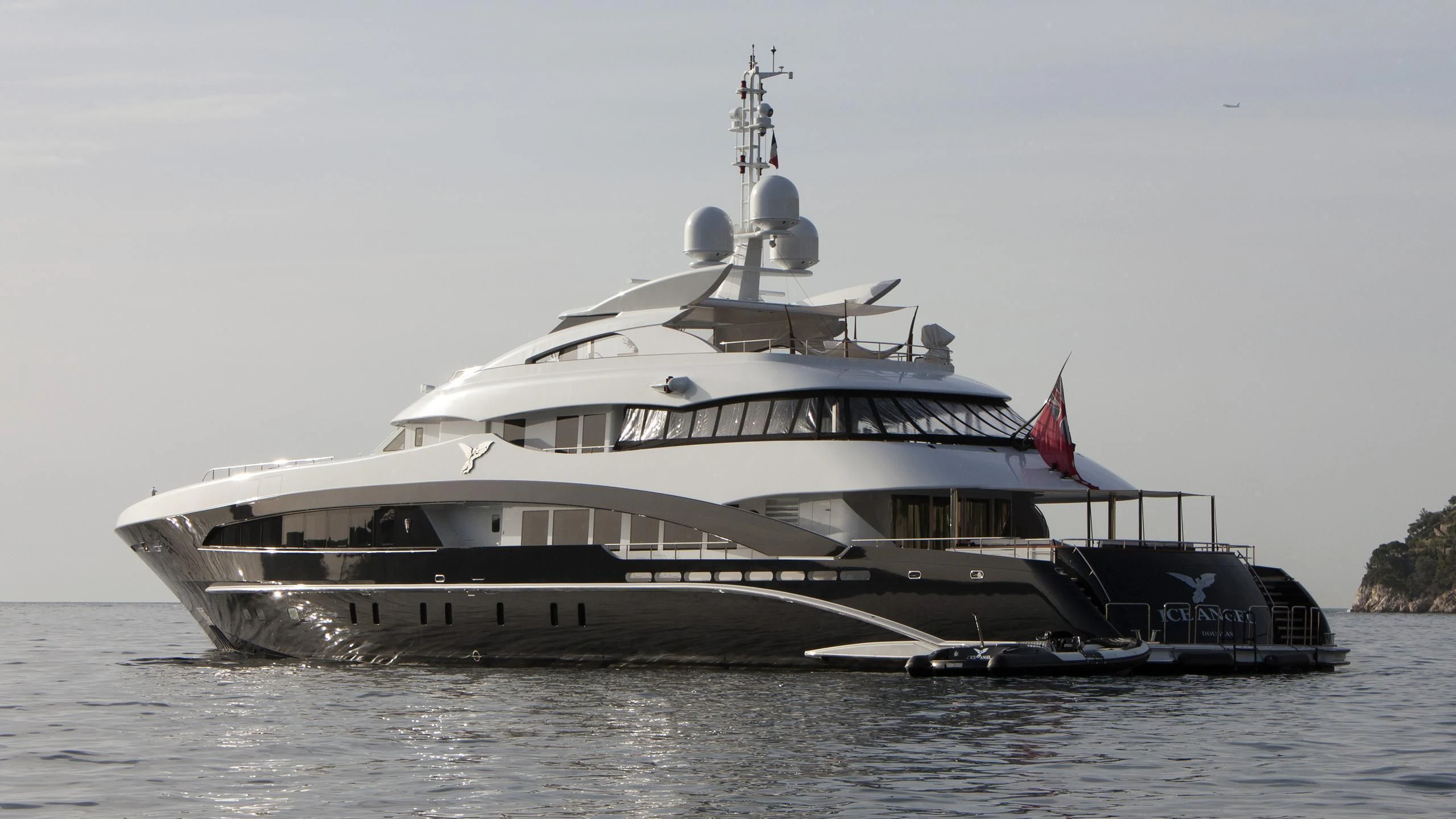 a large ship in the water aboard ROCKET Yacht for Sale