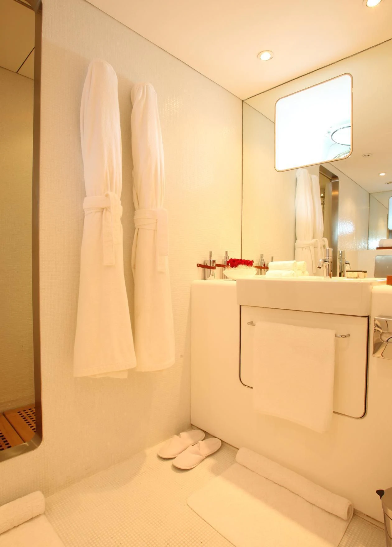 a towel on a towel aboard DIONEA Yacht for Sale