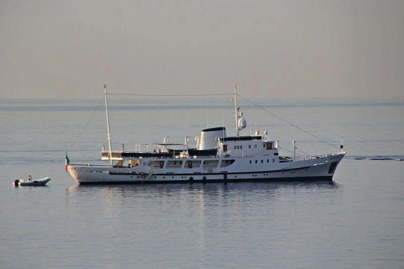 a boat in the water aboard DIONEA Yacht for Sale