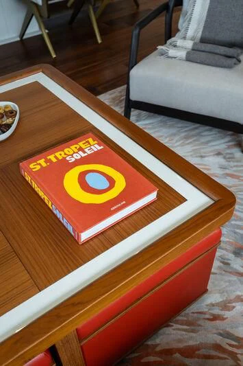 a box on a table aboard ELA & SEA Yacht for Sale