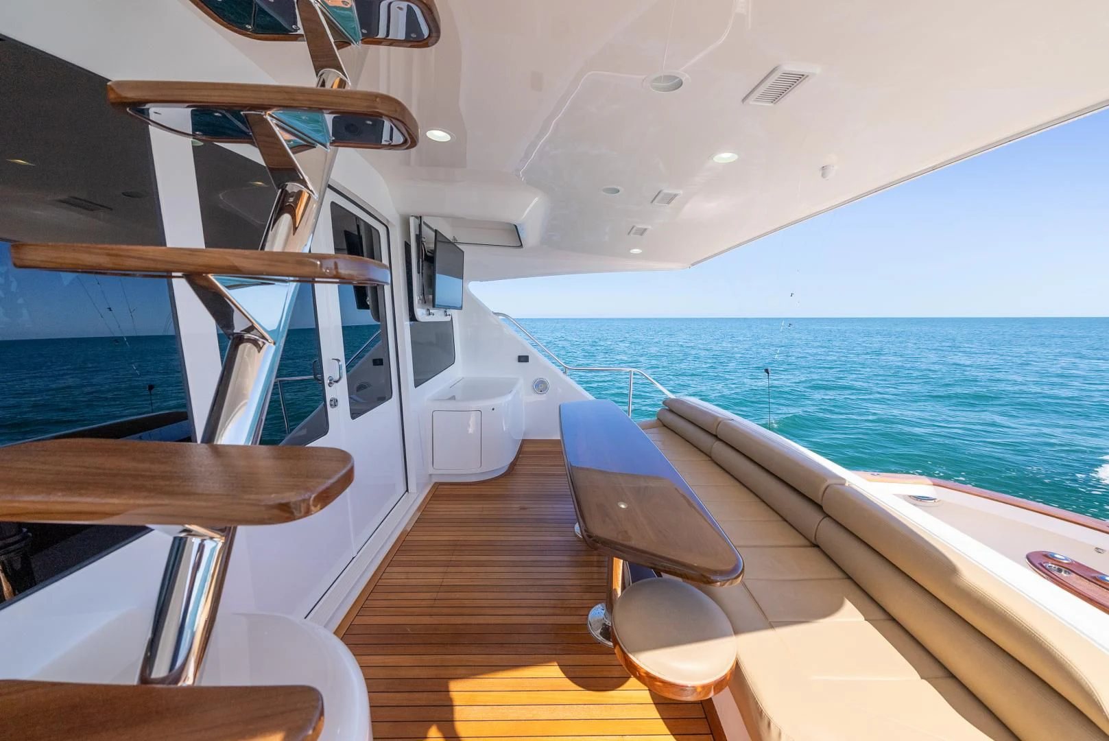 a boat on the water aboard AFTER MIDNIGHT Yacht for Sale