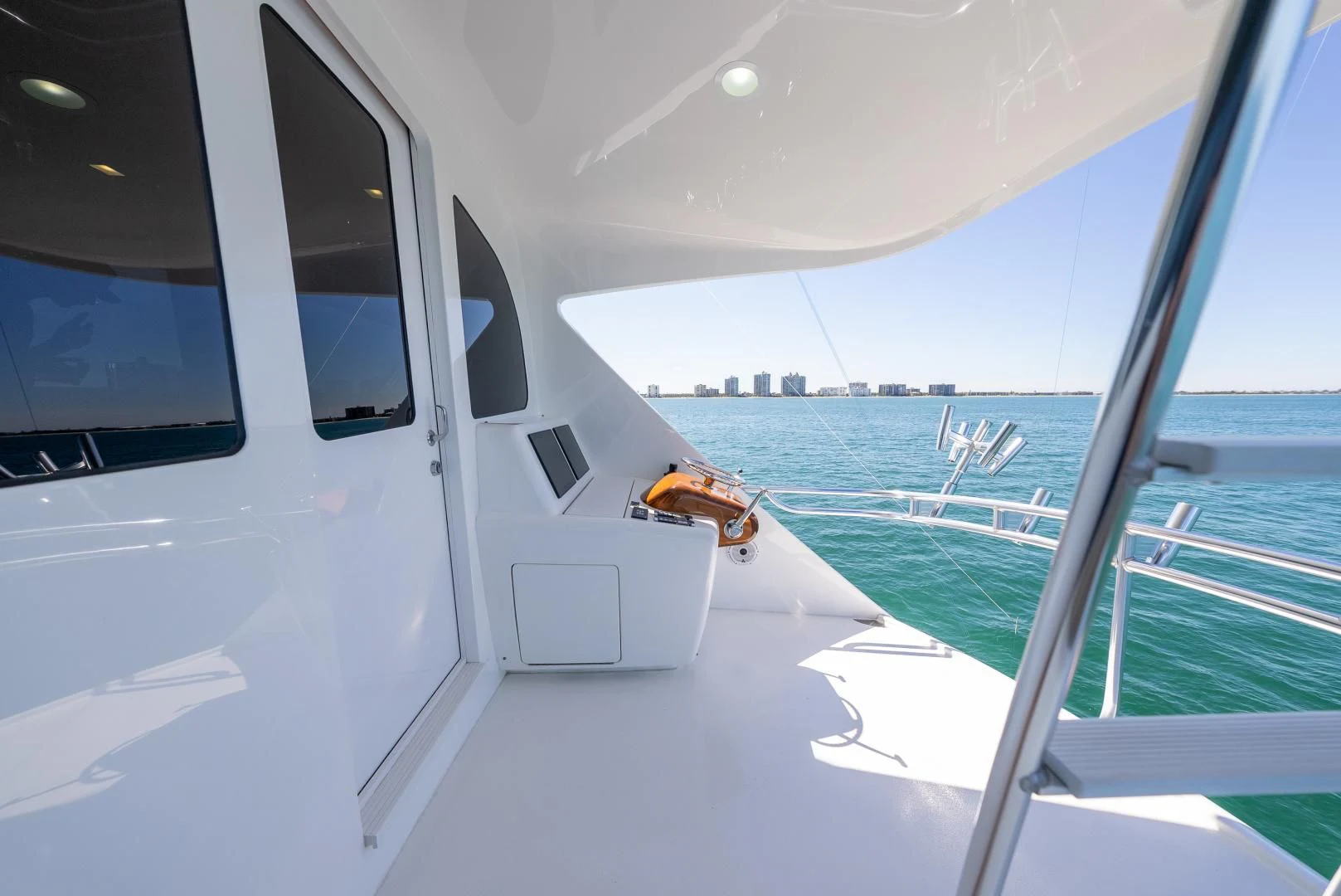 a boat on the water aboard AFTER MIDNIGHT Yacht for Sale