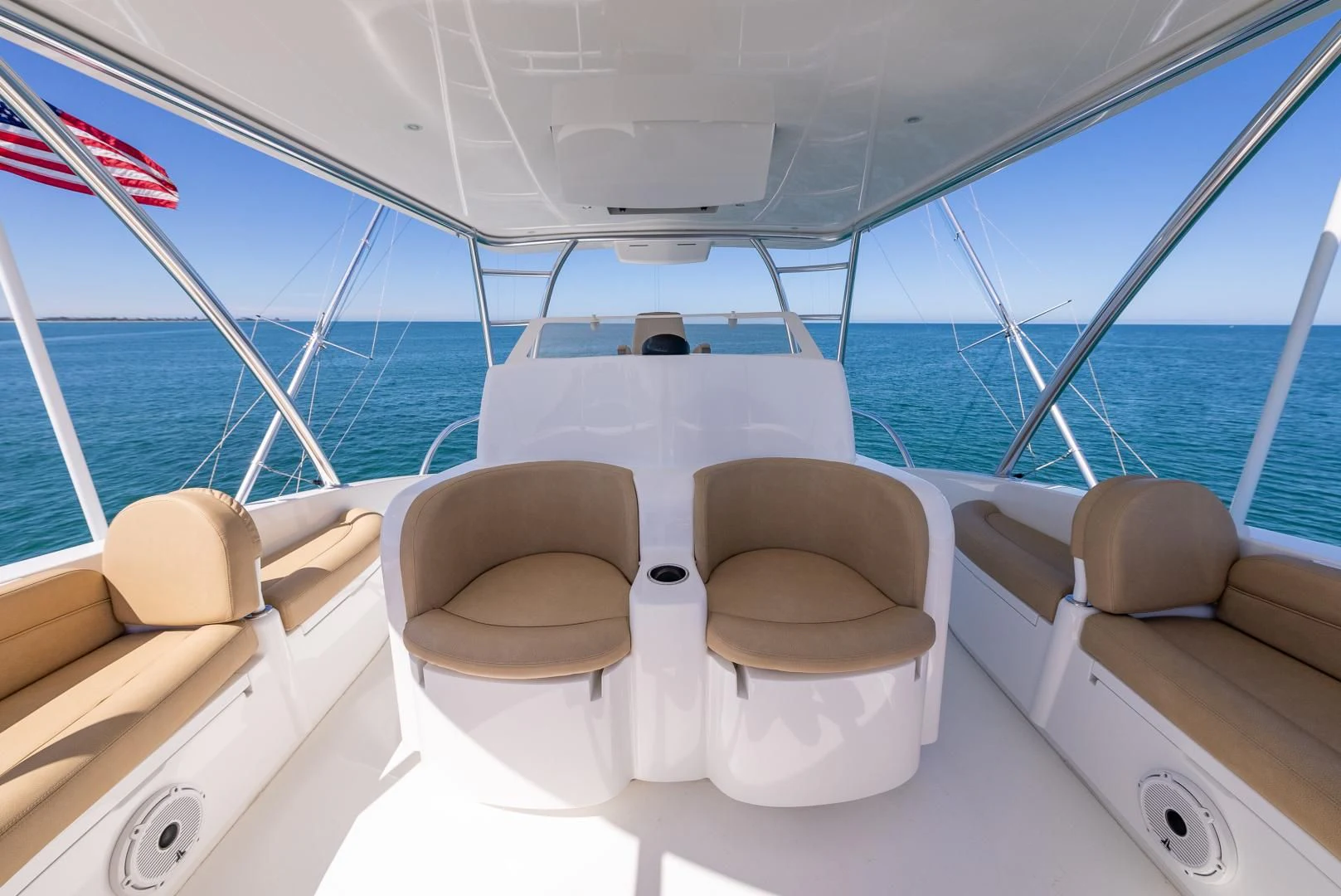 a boat on the water aboard AFTER MIDNIGHT Yacht for Sale