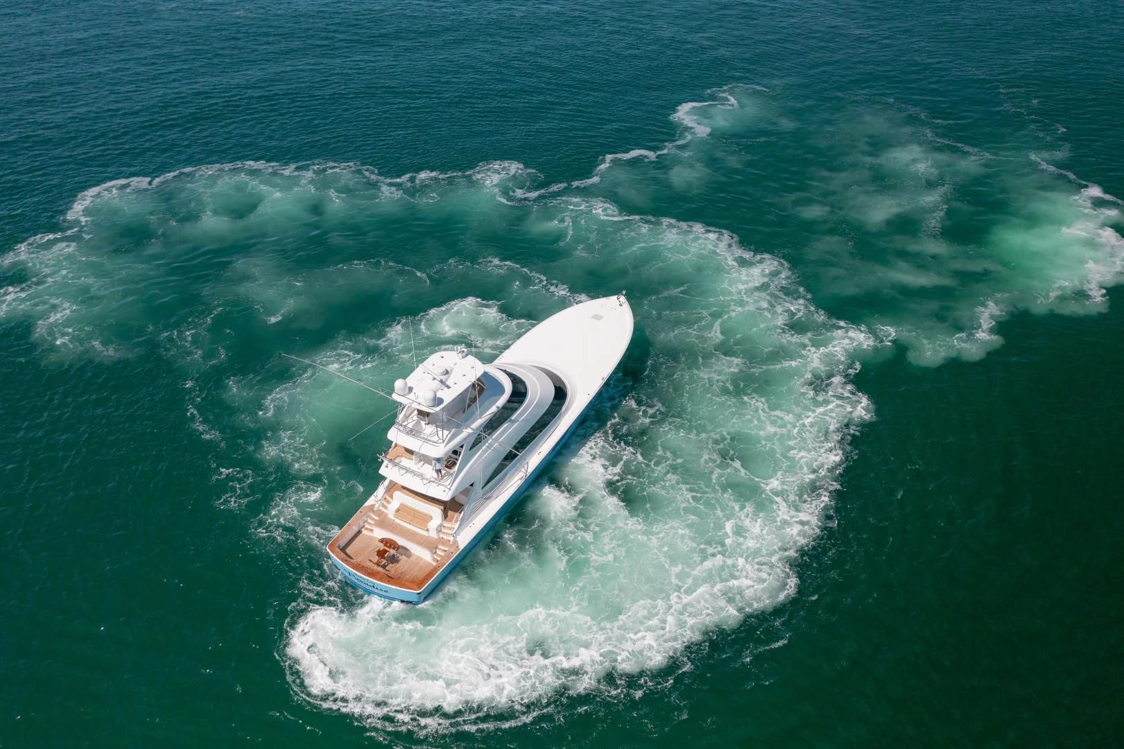 a boat in the ocean aboard AFTER MIDNIGHT Yacht for Sale