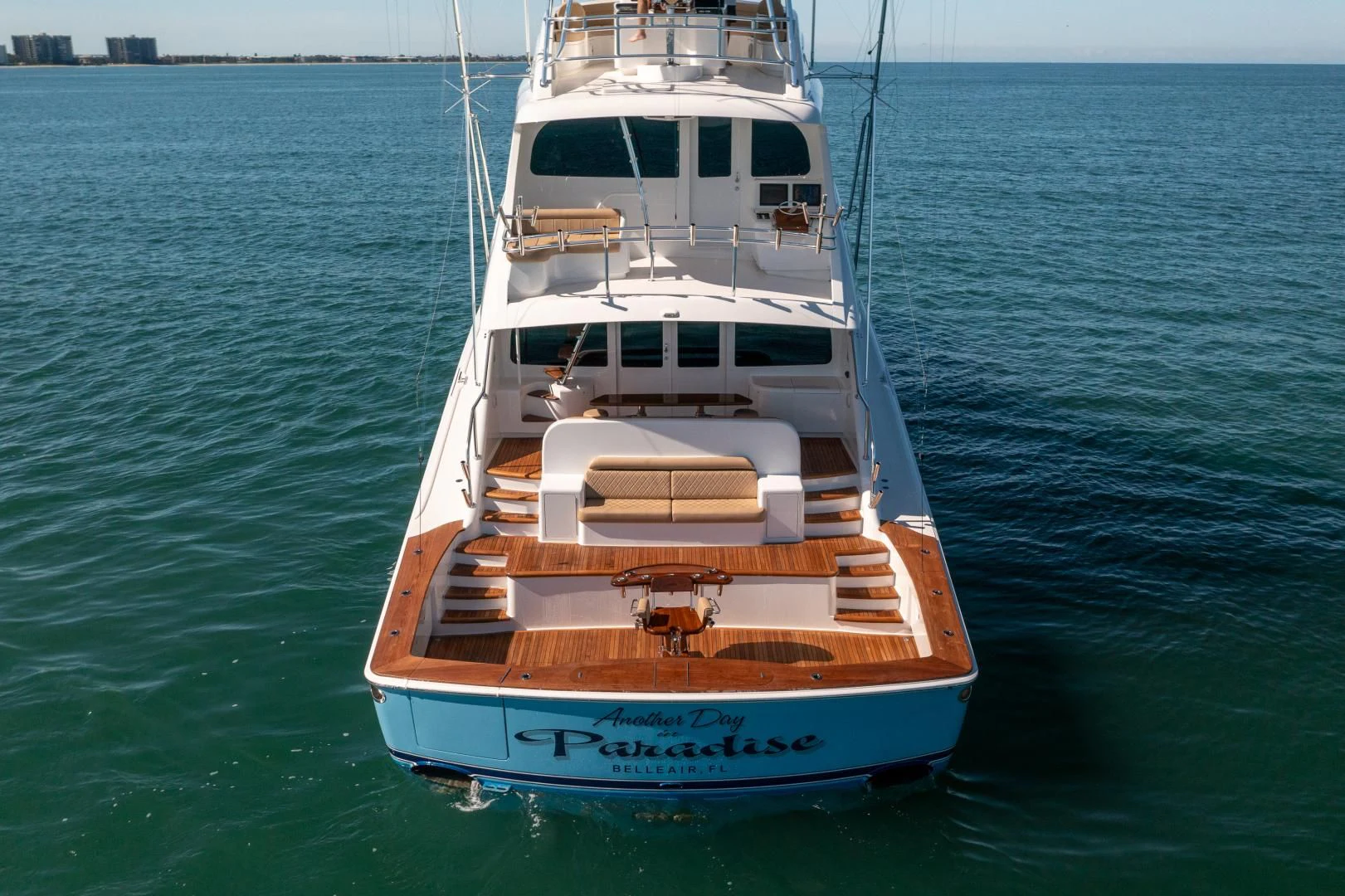a boat in the water aboard AFTER MIDNIGHT Yacht for Sale