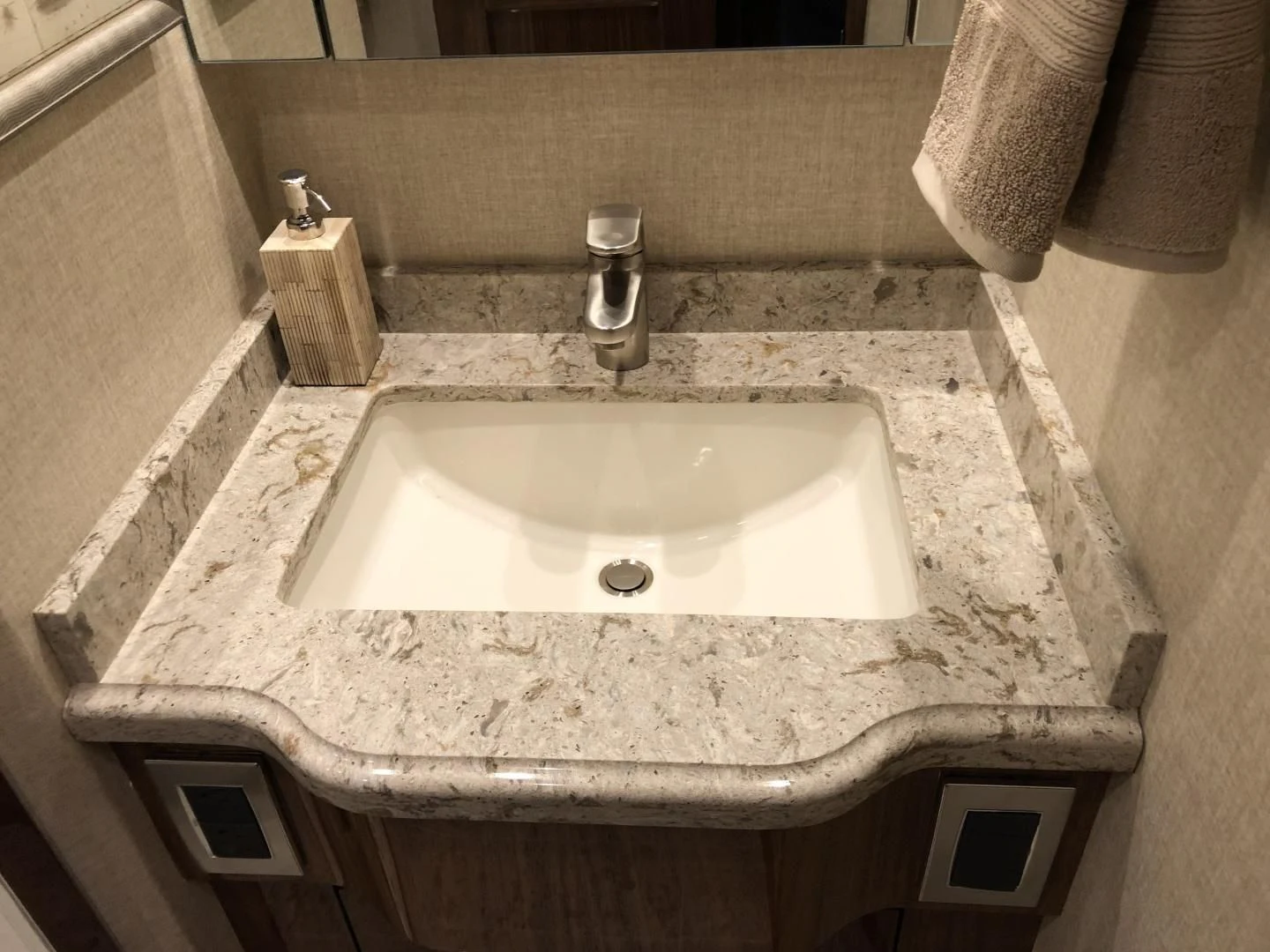 a sink in a bathroom aboard AFTER MIDNIGHT Yacht for Sale