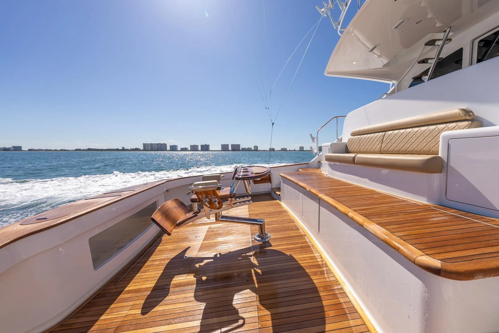 a boat on the water aboard AFTER MIDNIGHT Yacht for Sale
