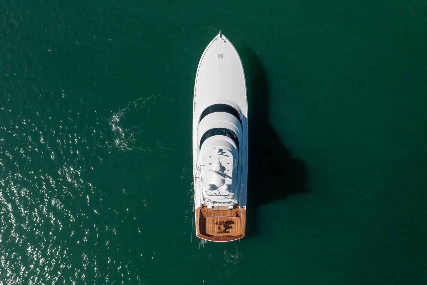 a rocket flying over water aboard AFTER MIDNIGHT Yacht for Sale