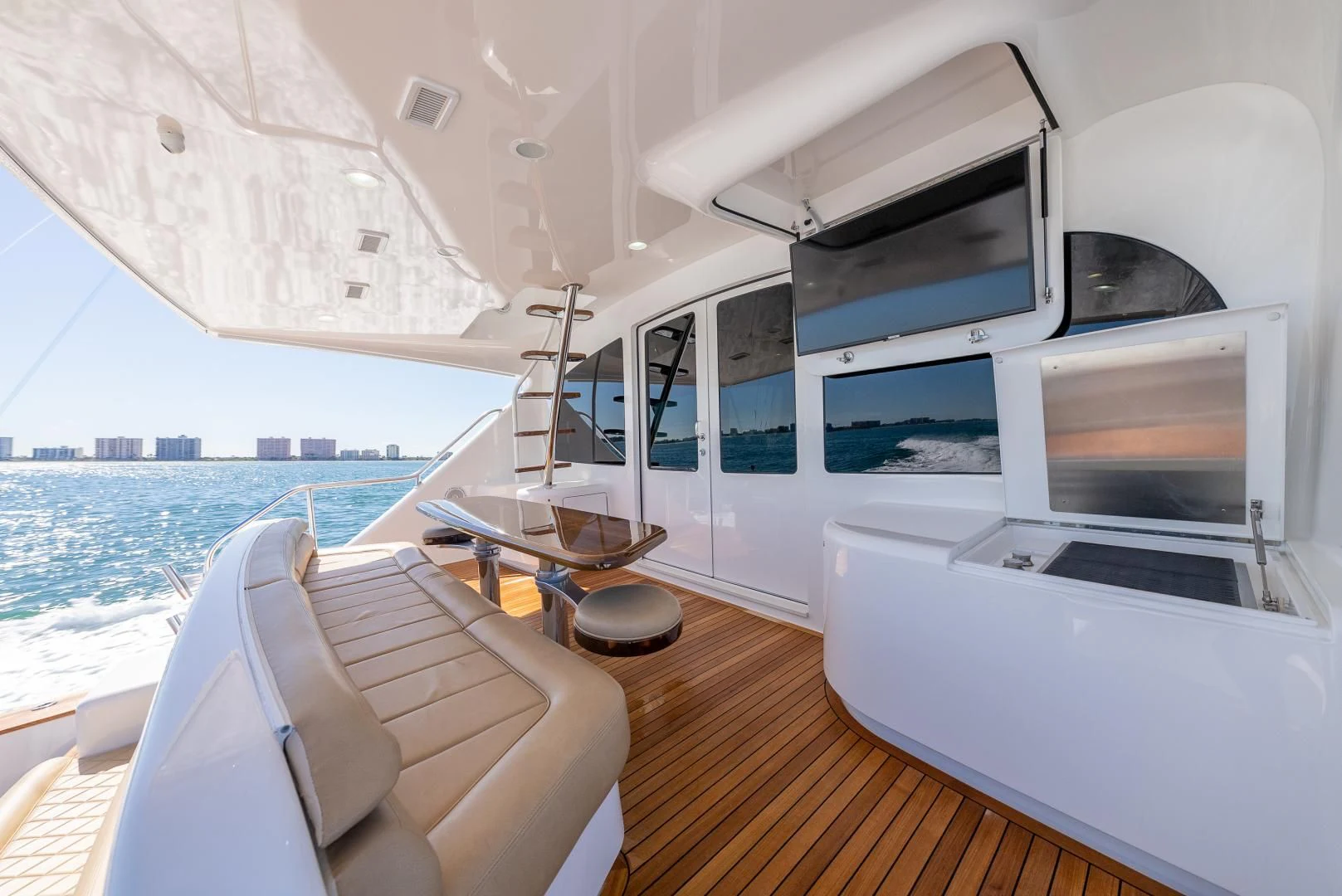 a boat on the water aboard AFTER MIDNIGHT Yacht for Sale