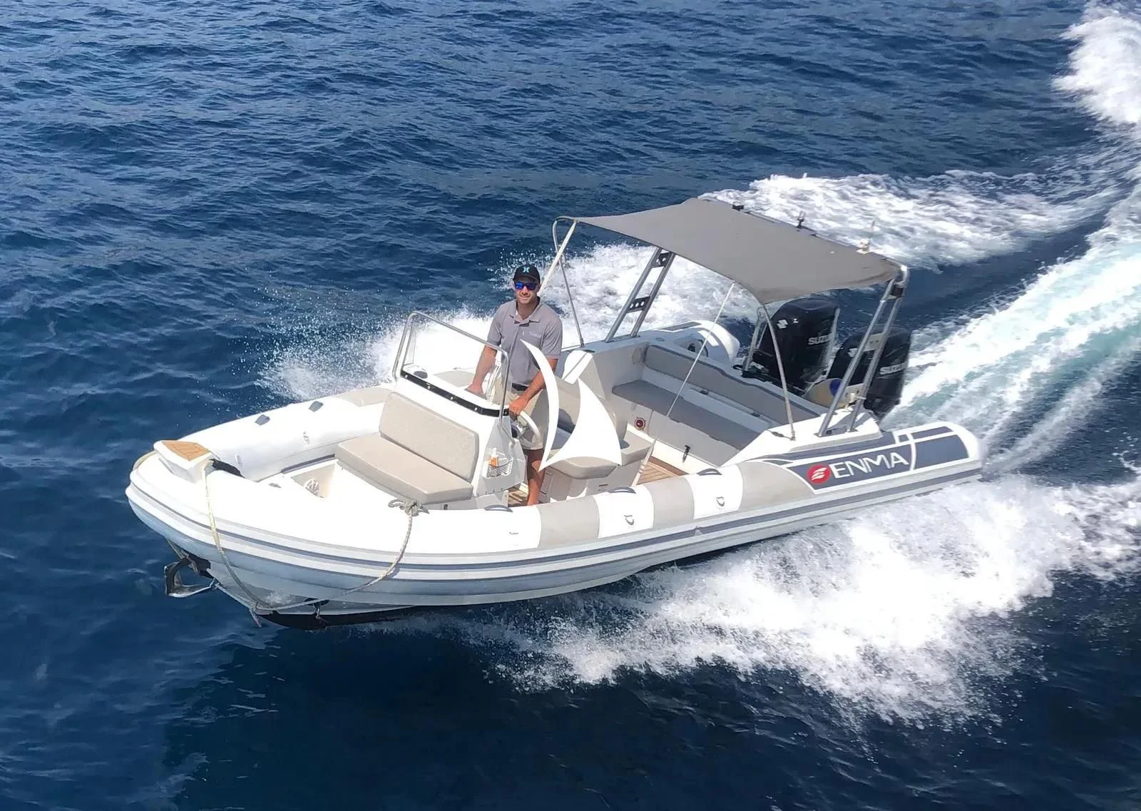 a person on a boat aboard TIAMAT Yacht for Sale