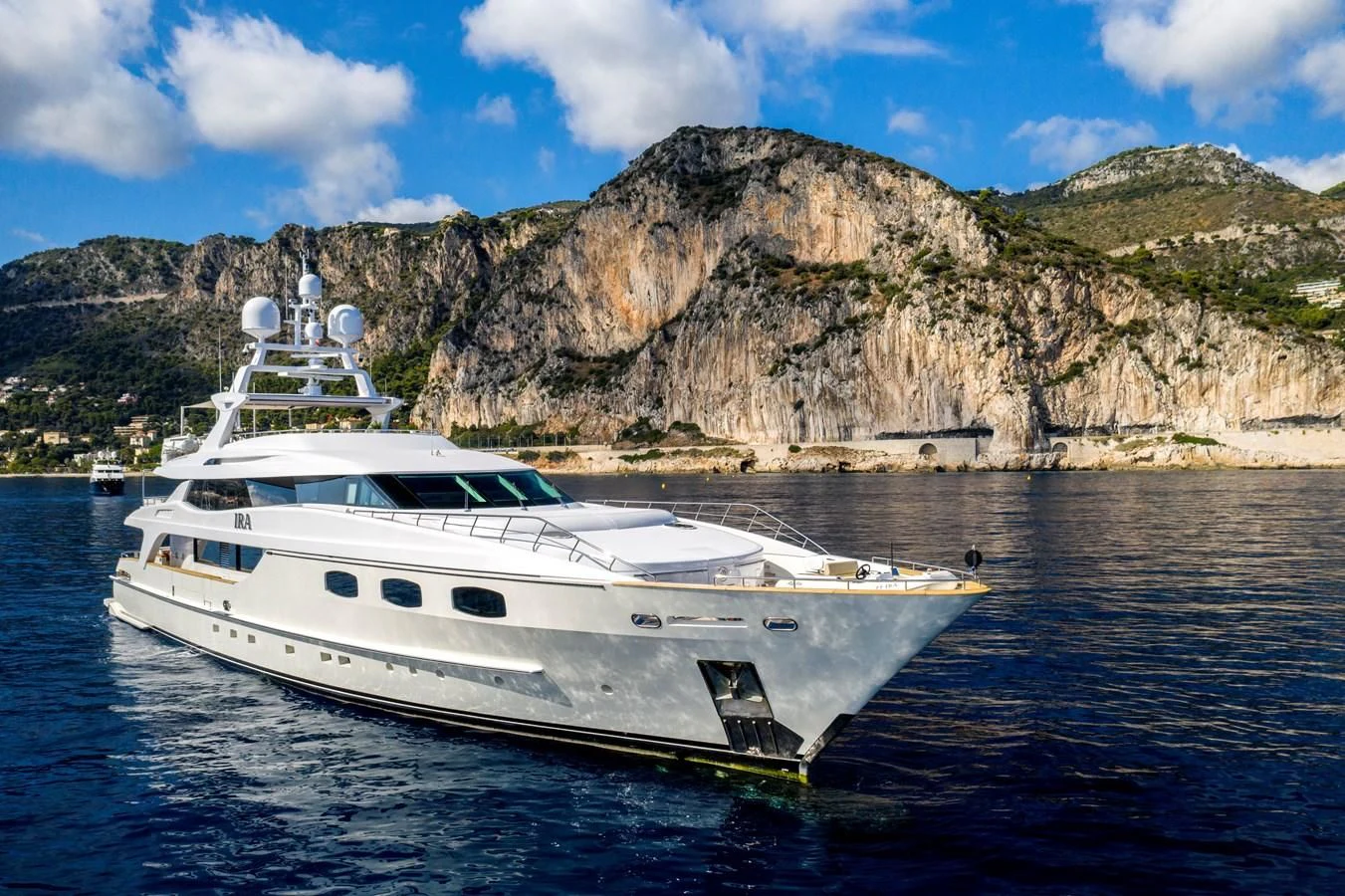 a boat on the water aboard TIAMAT Yacht for Sale