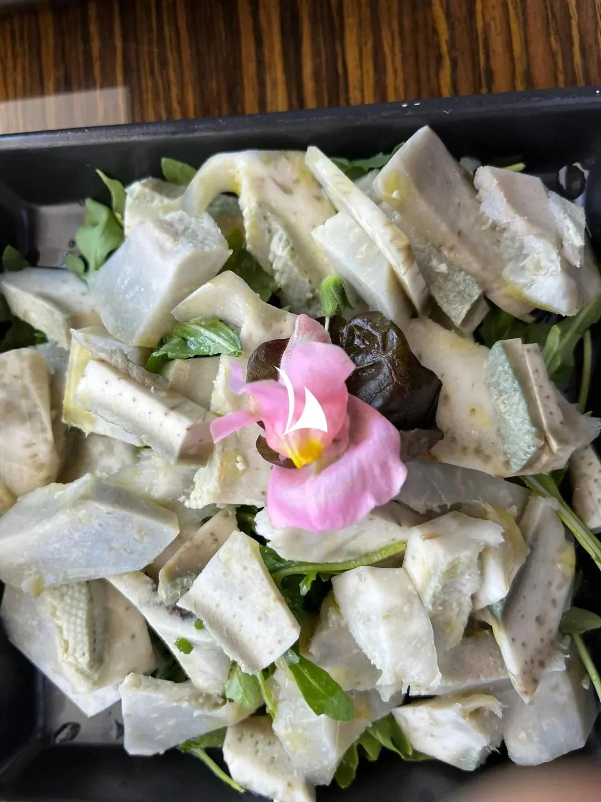 a bowl of salad aboard TIAMAT Yacht for Sale