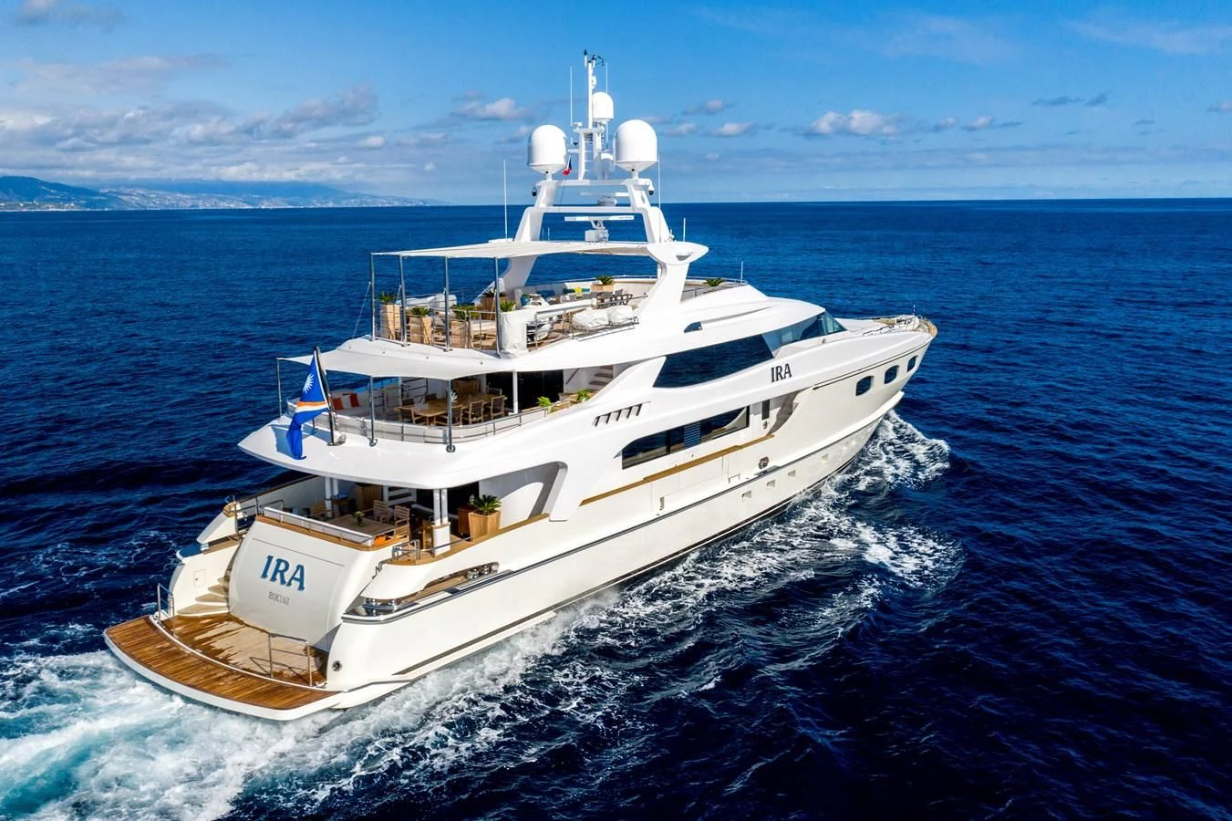 a boat on the water aboard TIAMAT Yacht for Sale