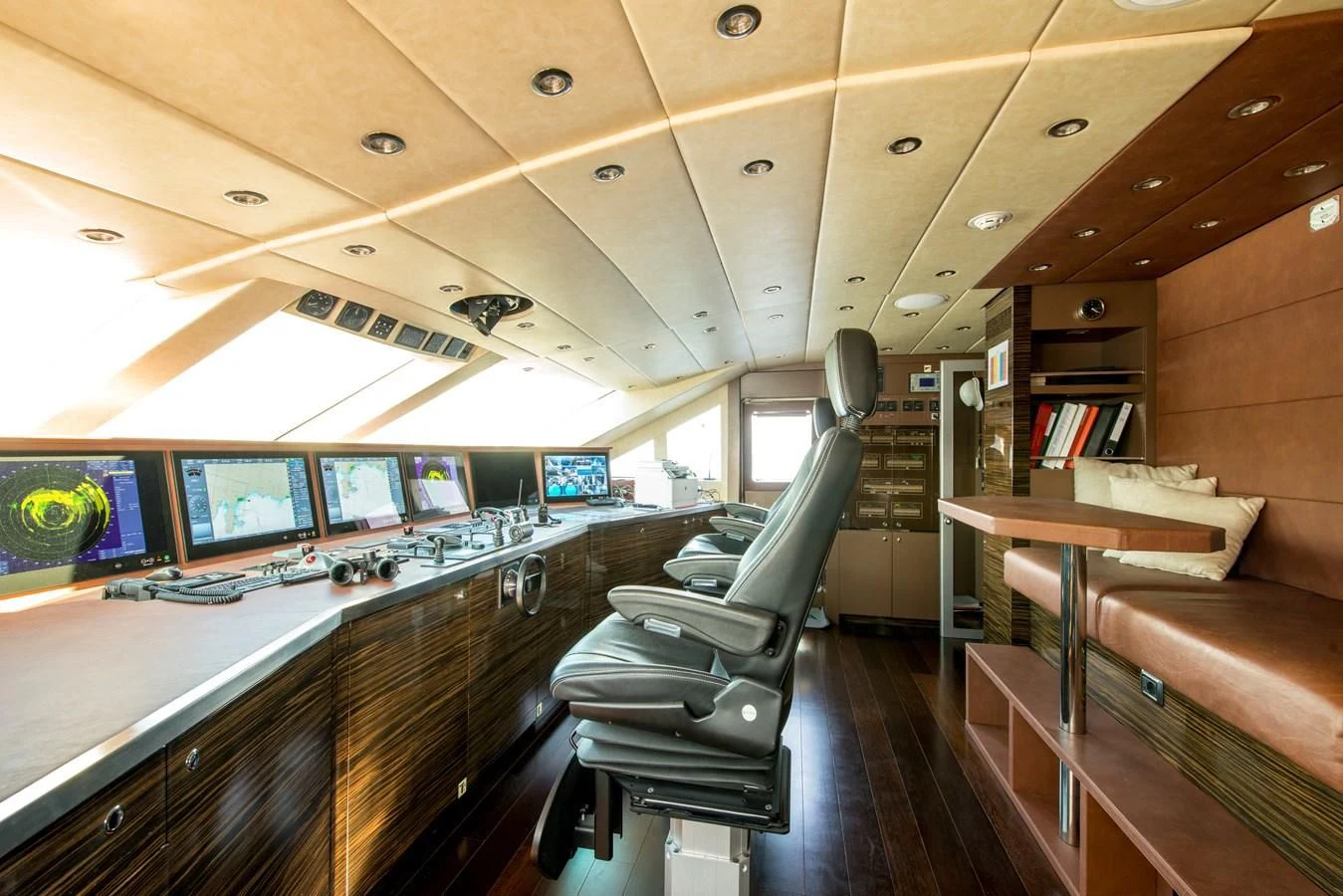 inside of a train aboard TIAMAT Yacht for Sale